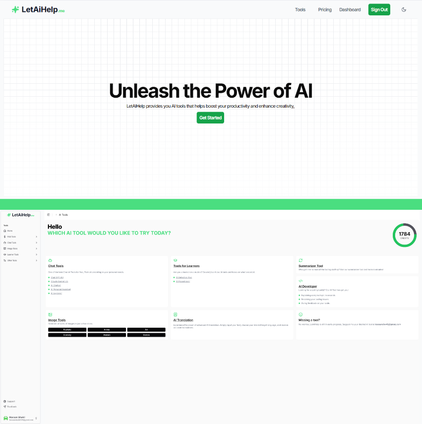 LetAiHelp AI SaaS platform by Hassan Shakil