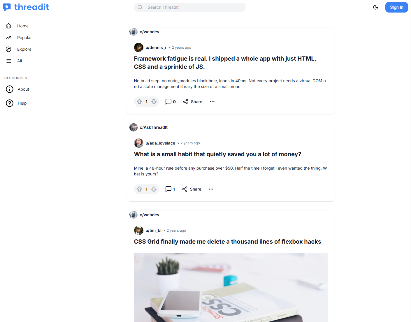 ThreadIt Reddit clone built with Next.js by Hassan Shakil